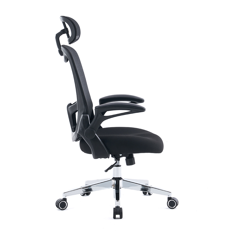 5140 Scaun de birou cu plasă ergonomică alb/negru, scaun pentru computer cu spătar înalt
