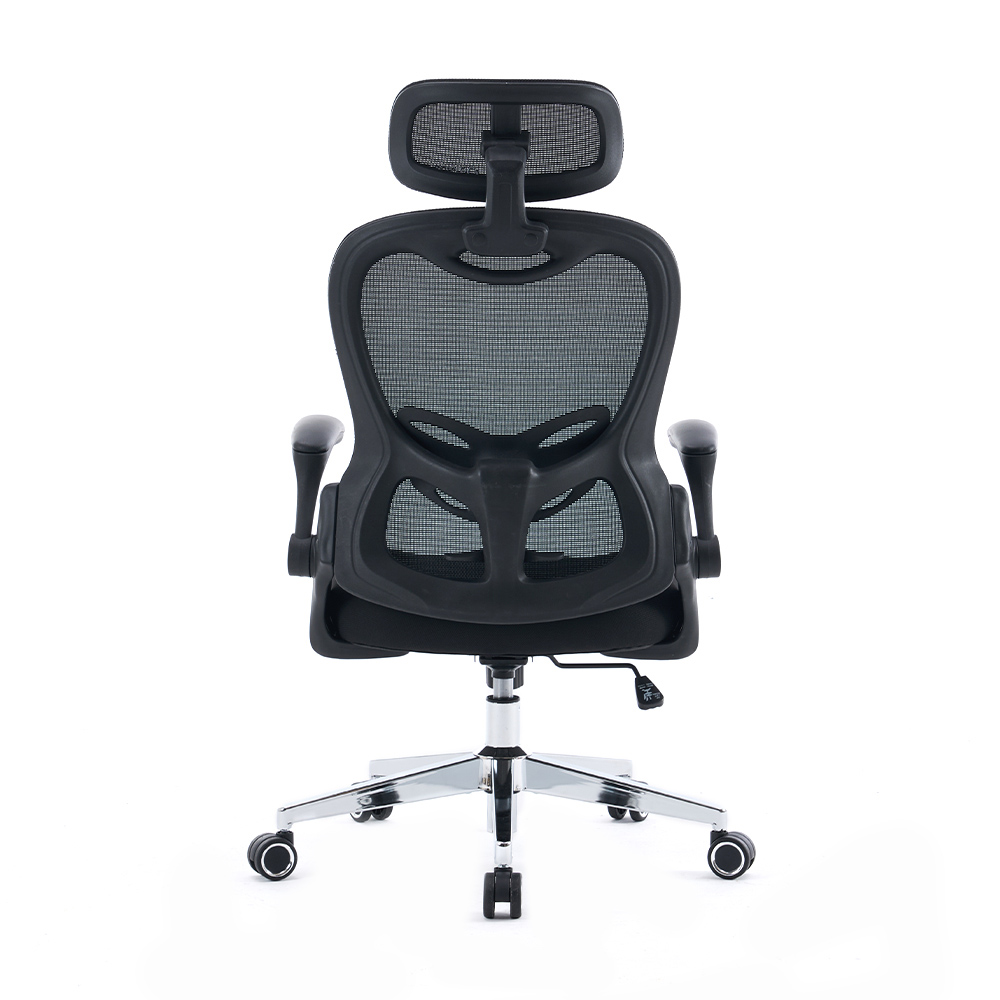 5140 Scaun de birou cu plasă ergonomică alb/negru, scaun pentru computer cu spătar înalt