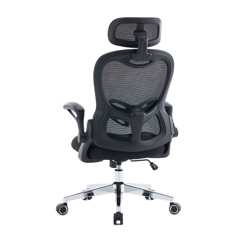 5140 Scaun de birou cu plasă ergonomică alb/negru, scaun pentru computer cu spătar înalt